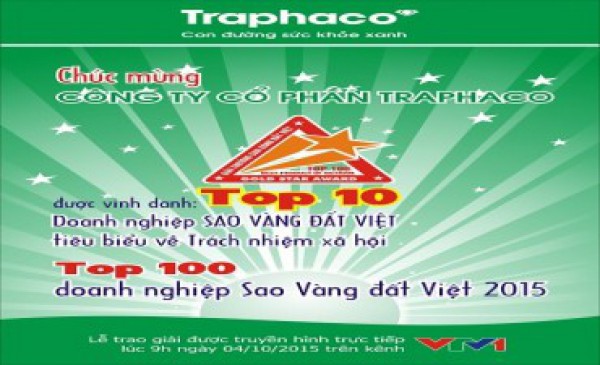 Chúc mừng Traphaco lần thứ 3 liên tiếp được Vinh danh TOP10 Doanh nghiệp SVDV tiêu biểu về Trách nhiệm Xã hội