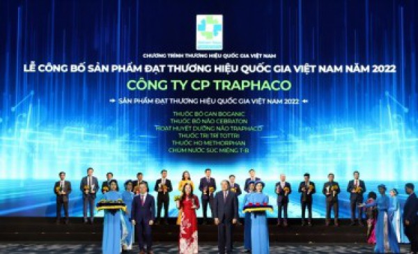 Chào mừng 50 năm ngày truyền thống Traphaco lần thứ 6 liên tiếp là Thương hiệu Quốc gia 2022