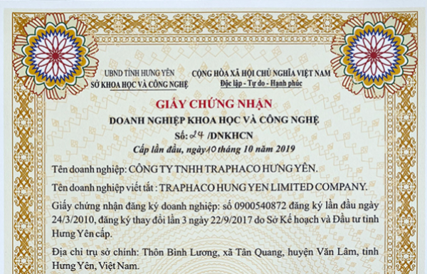 Traphaco - Doanh nghiệp Khoa học và công nghệ