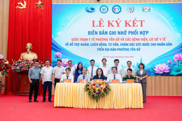 Traphaco tham dự lễ ký kết biên bản ghi nhớ phối hợp chăm sóc sức khỏe nhân dân phường Yên Sở